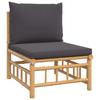 Vidaxl 4-Cz. Garden Furniture Set, Dark Grey Cushions, Bamboo