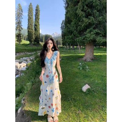 Seaside Vacation Wear French Suspender Floral Dress Children Summer 2026 New Great-looking Niche Long Dress