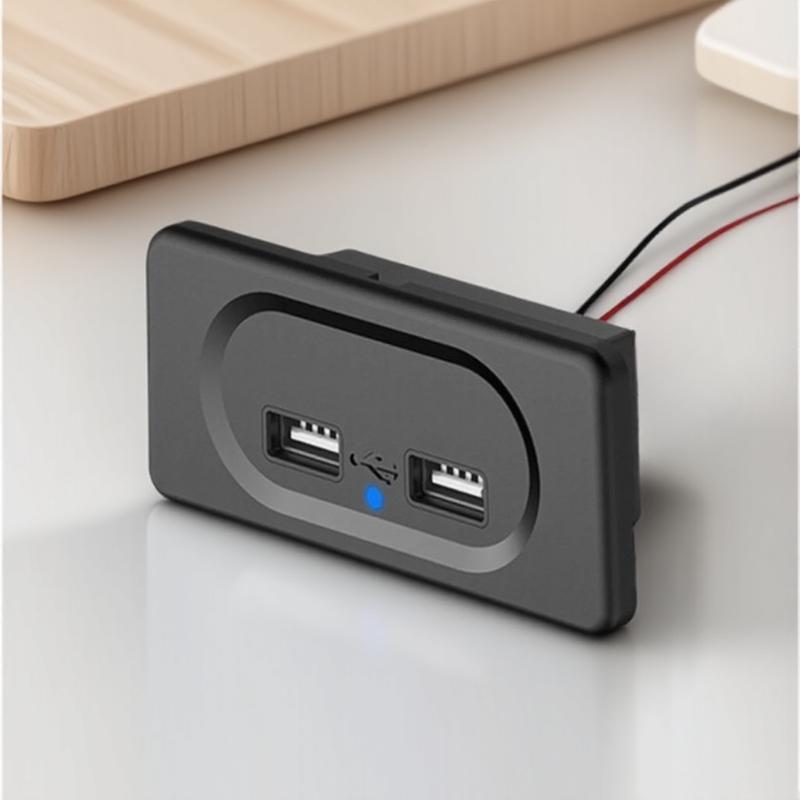 

12V 24V Dual USB Car Charger Fast Charging 48A Power Adapter for Auto Truck Boat Marine RV Vehicle Charger Socket чёрный