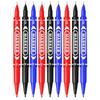 9pcs/set Twin Tip Permanent Art Marker Pen Double Headed Oily Waterproof Ink  Black Blue Red 0.5mm 1mm Drawing Logistics Glass