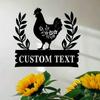 Unique Single Piece Customizable Metal Sign Personalized Chicken Silhouette Wall Art Themed Decor Home Yard
