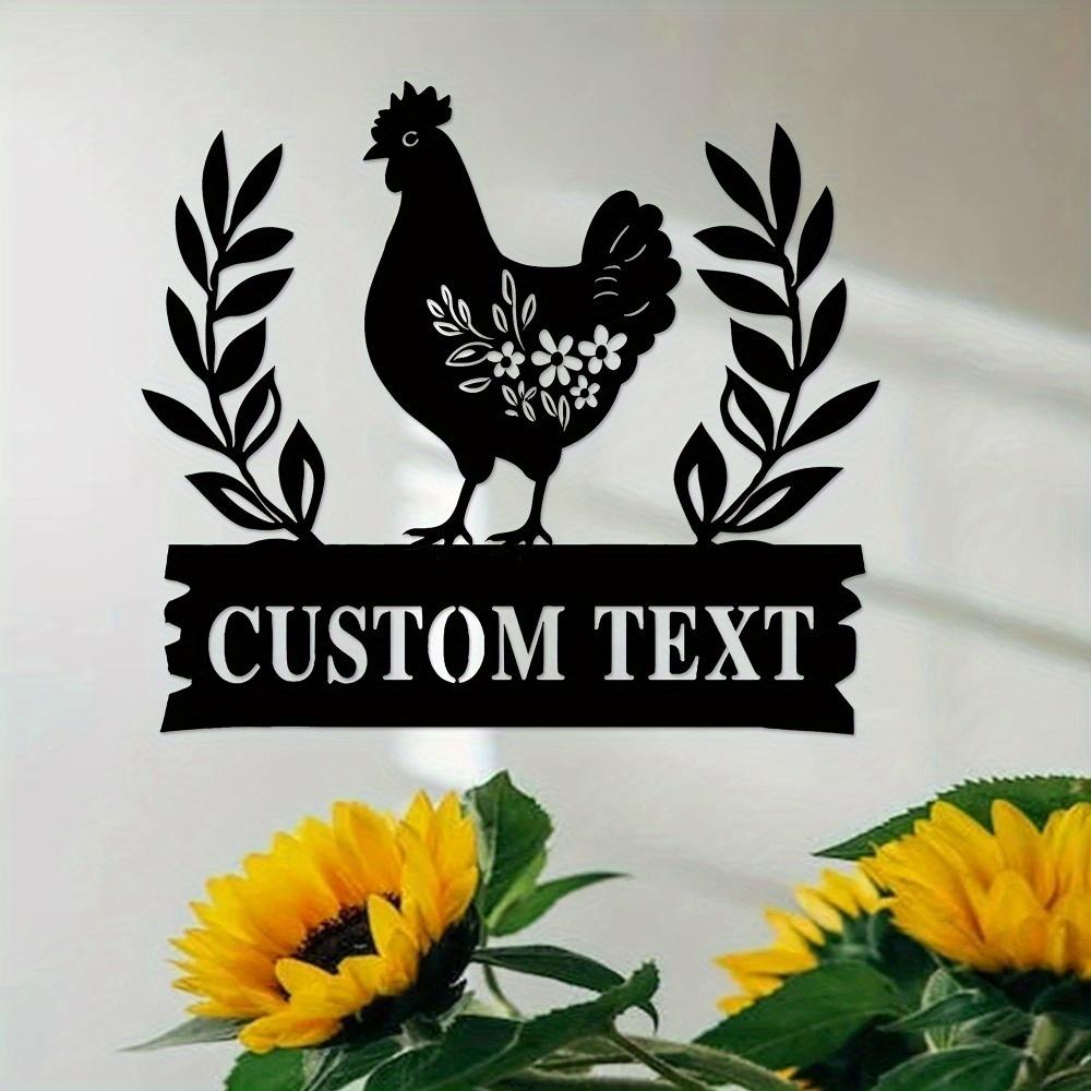 Unique Single Piece Customizable Metal Sign Personalized Chicken Silhouette Wall Art Themed Decor Home Yard