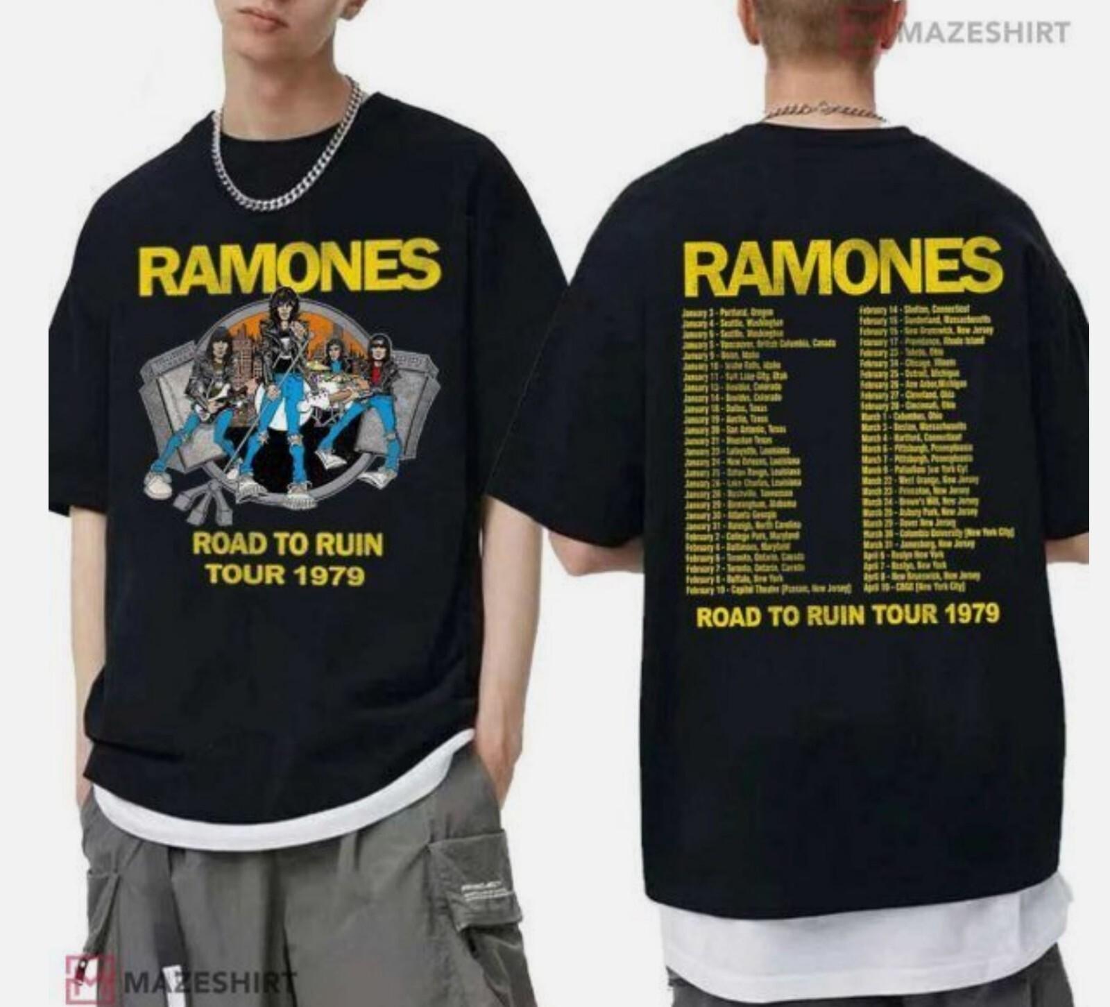 

Футболка Ramones Музыкальный тур Унисекс Подарок для всех фанатов S-4XL S