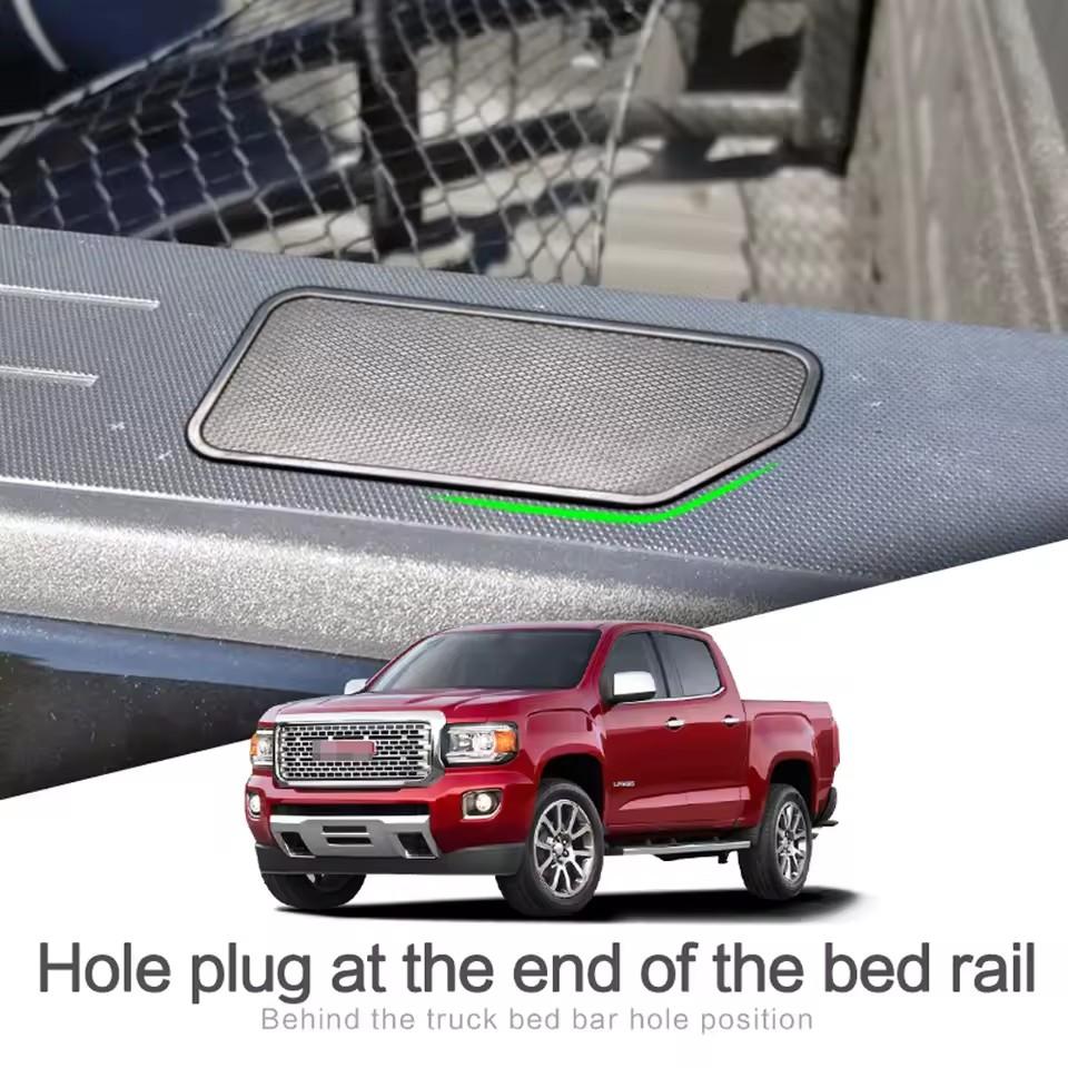 2 Stück für Chevrolet Chevy Colorado GMC Canyon 2015 - 2025 Taschenabdeckungen LKW Pickup Schutz Ladeflächen-Schienenloch-Stopfen Zubehör