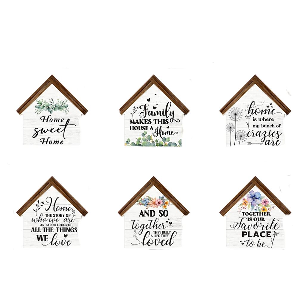 6pc Bird Shaped Wooden Signs, Wooden Tabletop Decorations, Handicrafts, Wooden Home Decor Ornaments