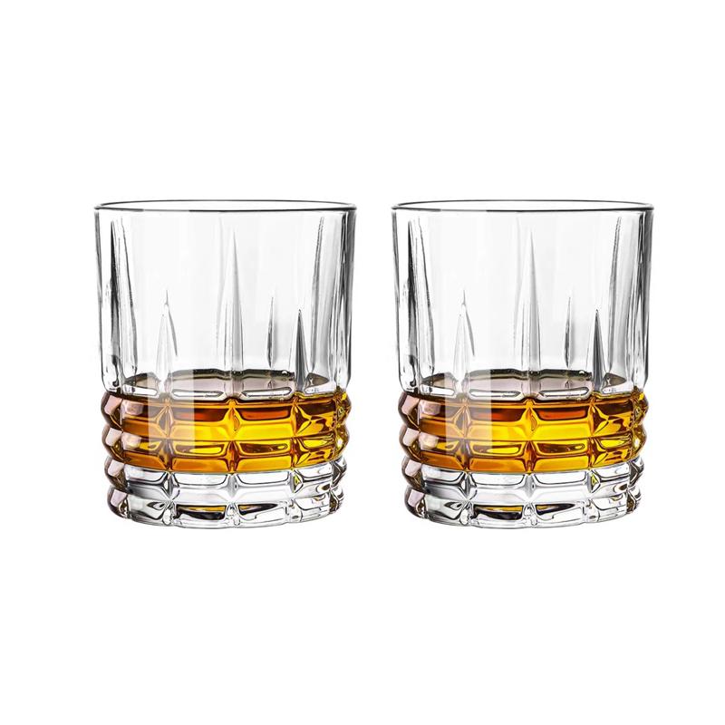 

315ml/400ml Whiskey Glass Relief Glass Cup Beverage Cup Cocktail Brandy Mugs Luxury Wine Utensils Drinking Glasses Bar Glassware 2pcs