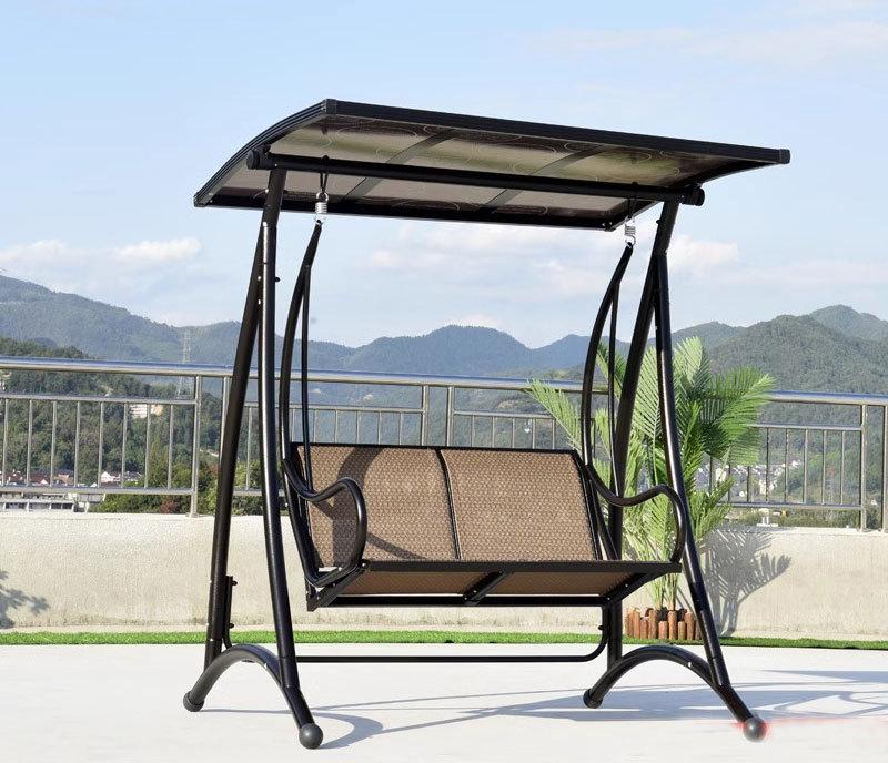 Outdoor Swing Balcony Rocking Chair Garden Patio Hanging Chair Outdoor Three Person Reclining Bed Internet Celebrity Swing Chair