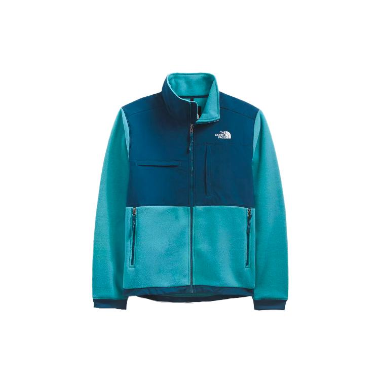 The North Face Velvet Jackets Men's Lake Blue Stand Collar Thickened And Fleece Lined NF0A4QYH-9NQ