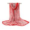 Long Chiffon Scarf Floral Print Female Wrap Shawls New Sunscreen Shawl  Women's Fashion