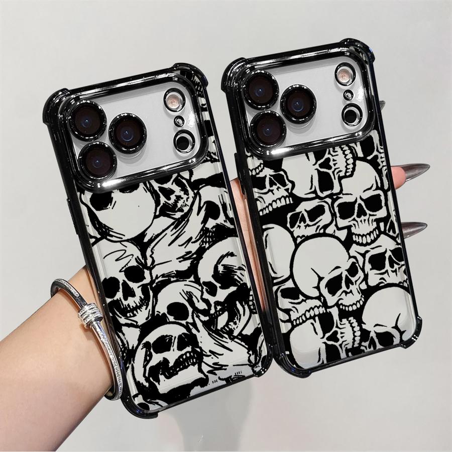 Gothic Skull Case for Apple iPhone 17 Pro Max 12 Plus Air 13 16 17 15 11 14 XS XR Phone Cover Funda
