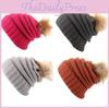 Stylish Winter Women's Knitted Beanie Hat With Versatile Pom Pom Design And Warm Material