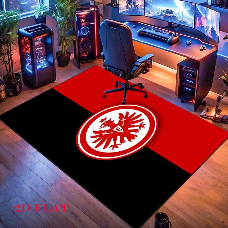 Eintracht Frankfurt Teppich für Wohnzimmer Schlafzimmer Zuhause Sofadekoration, Rutschfeste Bodenmatte für Kinder zum Spielen