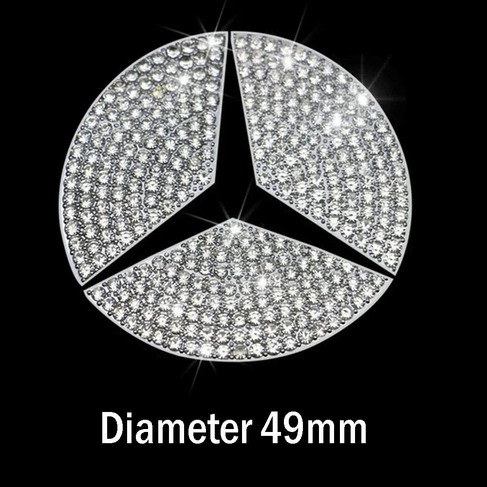 

C200 E200 Новый Для Mercedes Benz 45/49 мм Автомобильный Руль Кристальный Алмазный Стикер Эмблема Для Mercedes Benz AMG A B C E S GLA CL