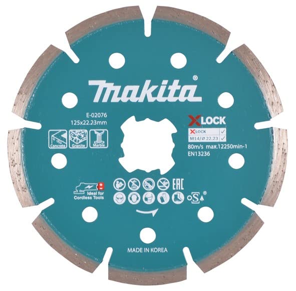 

Makita Diamond Blade for Disc Outer Diameter Thickness Diamond Cutter for Concrete X-LOCK Grinder, 125mm/Blade 2.2mm E-02076