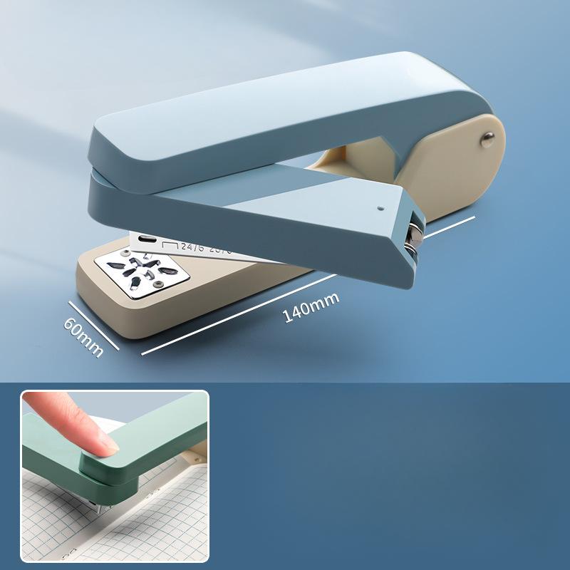 Multi-functional 360-degree Rotating Labor-saving Stapler - White Business Office Supplies - Can Bind 25 Sheets of Paper At A Time