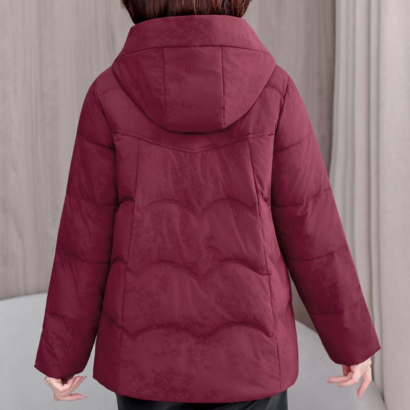 Plus Size XL-5XL Middle Age Women's Winter Jackets Hooded Elegant Loose Thick Warm Parkas Female Coats