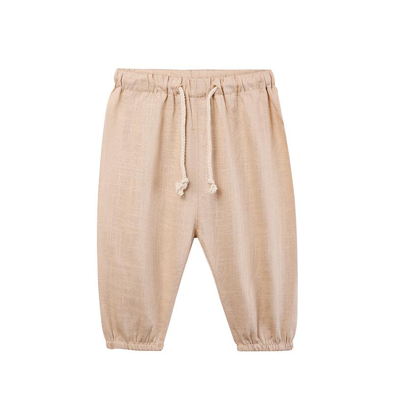 Children's Cotton and Linen Trousers Spring and Summer Thin Linen Pants Harem Pants Baby Mosquito Bloomer Pants