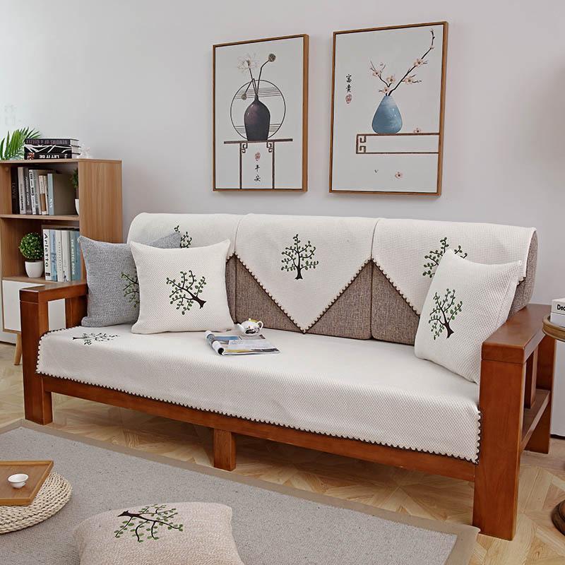 Nordic Ethnic Style Fabric, Linen Fabric, Sofa Cushion, Sofa Towel, Sofa Cover, All-Season Universal, Simple and Non Slip Sofa Cover