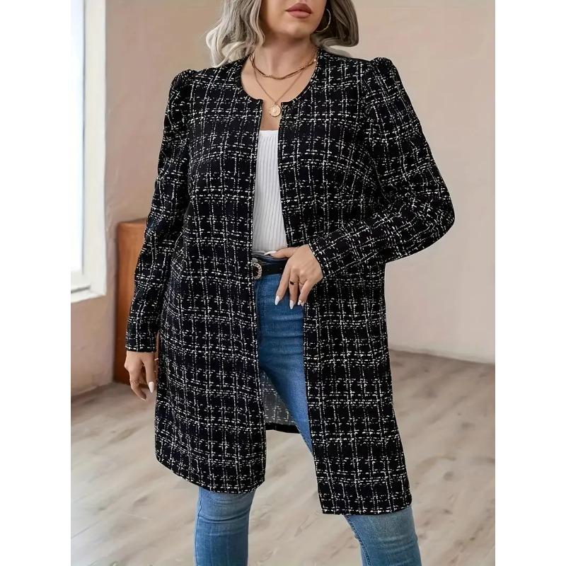 Europe And The United States Fashion Big Size Women's Cross-border Fall And Winter Fat MM Suit Jacket