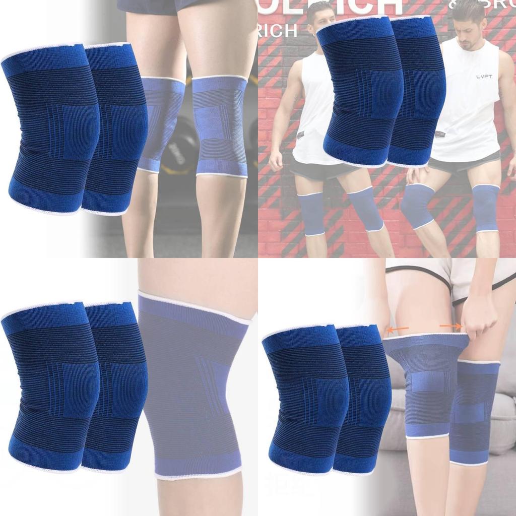 Comfortable Blue Knitted Knee Support For All Sports With Thermal Protection