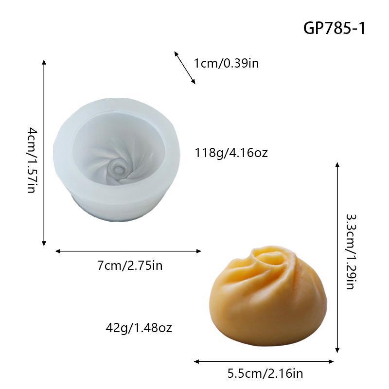Candela Baozi Dumpling Carina 3D Stampo in Silicone Fai da Te Per Resina Epossidica Sapone Gesso Artigianato Alimentare Fatto a Mano Decorazione per la Casa Regalo