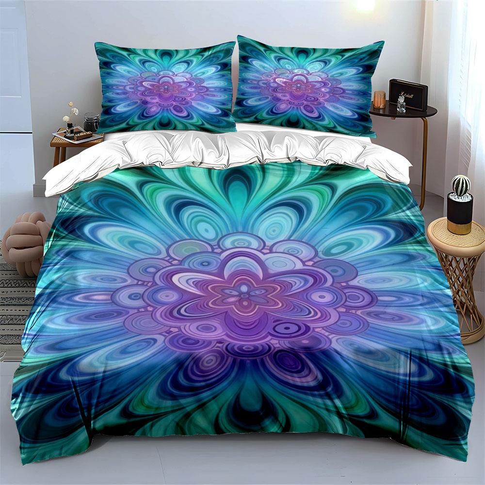Mandala-inspired floral design. Bedding sets Duvet cover sets Duvet covers Pillowcases(1* Duvet Cover 2* Pillowcases without duvet insert)