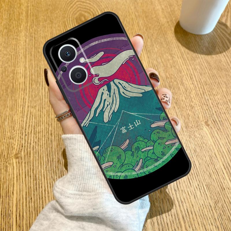 Japanese art Mount Fuji Funda For OPPO Reno 13 F 14F 12F 11F 8T 7 8 Lite 10 11 12 14 OPPO Find X5 X6 X8 X9 Pro Case