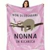 Italian Style Pattern Print Throw Blanket - Vintage Elegant Motif Soft Lightweight Accent for Sofa Bed Travel Grandma Gift