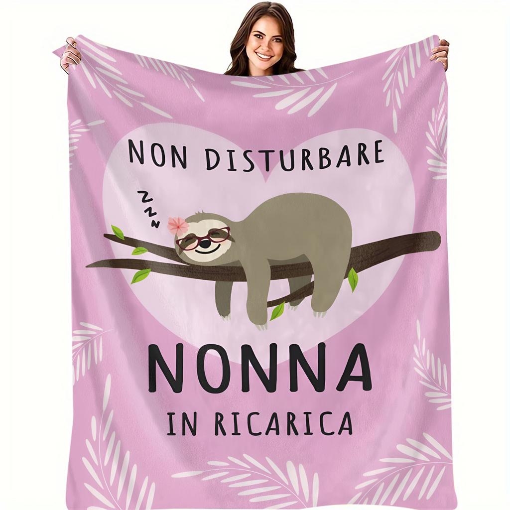 Italian Style Pattern Print Throw Blanket - Vintage Elegant Motif Soft Lightweight Accent for Sofa Bed Travel Grandma Gift
