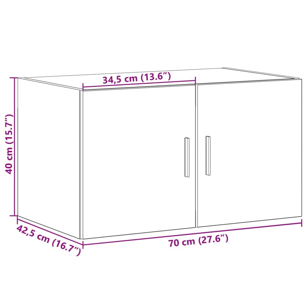Wandschrank, Hängender Stauraum, Küchen-, Wohnzimmer- Und Badezimmerwandregal, 70x42,5x40 Cm