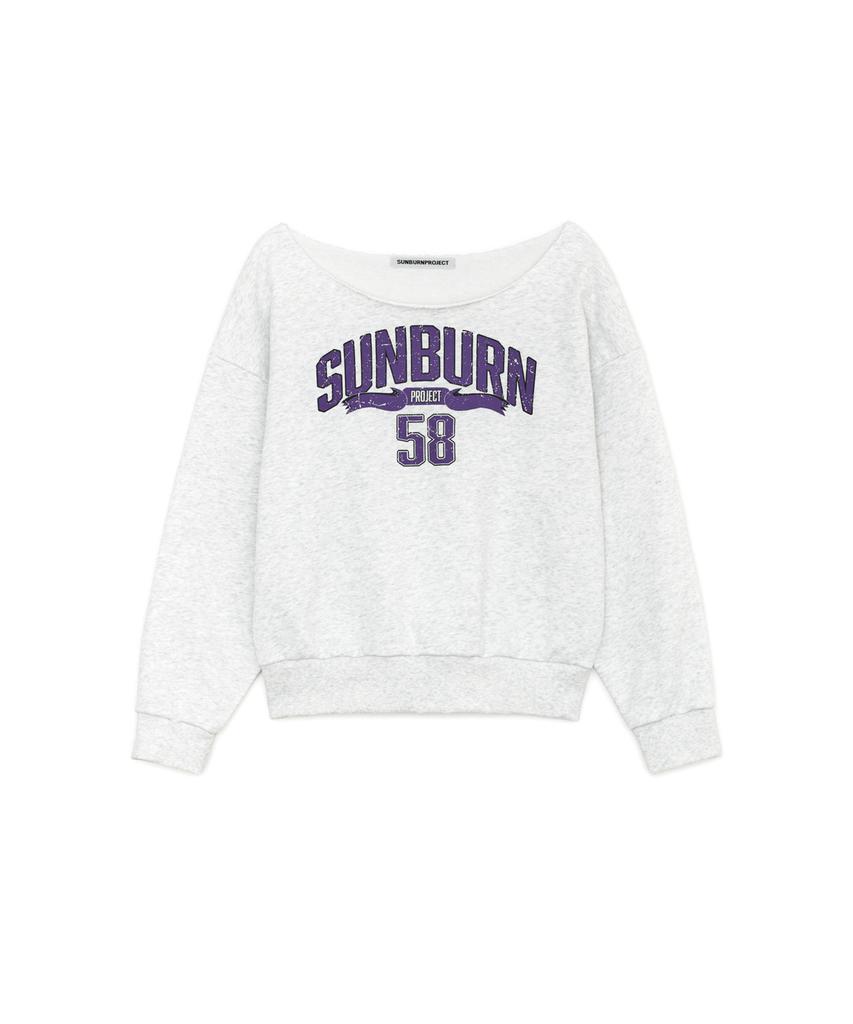 SUNBURNPROJECT Off-Shoulder Sunburn Sweatshirt, Melange Gray
