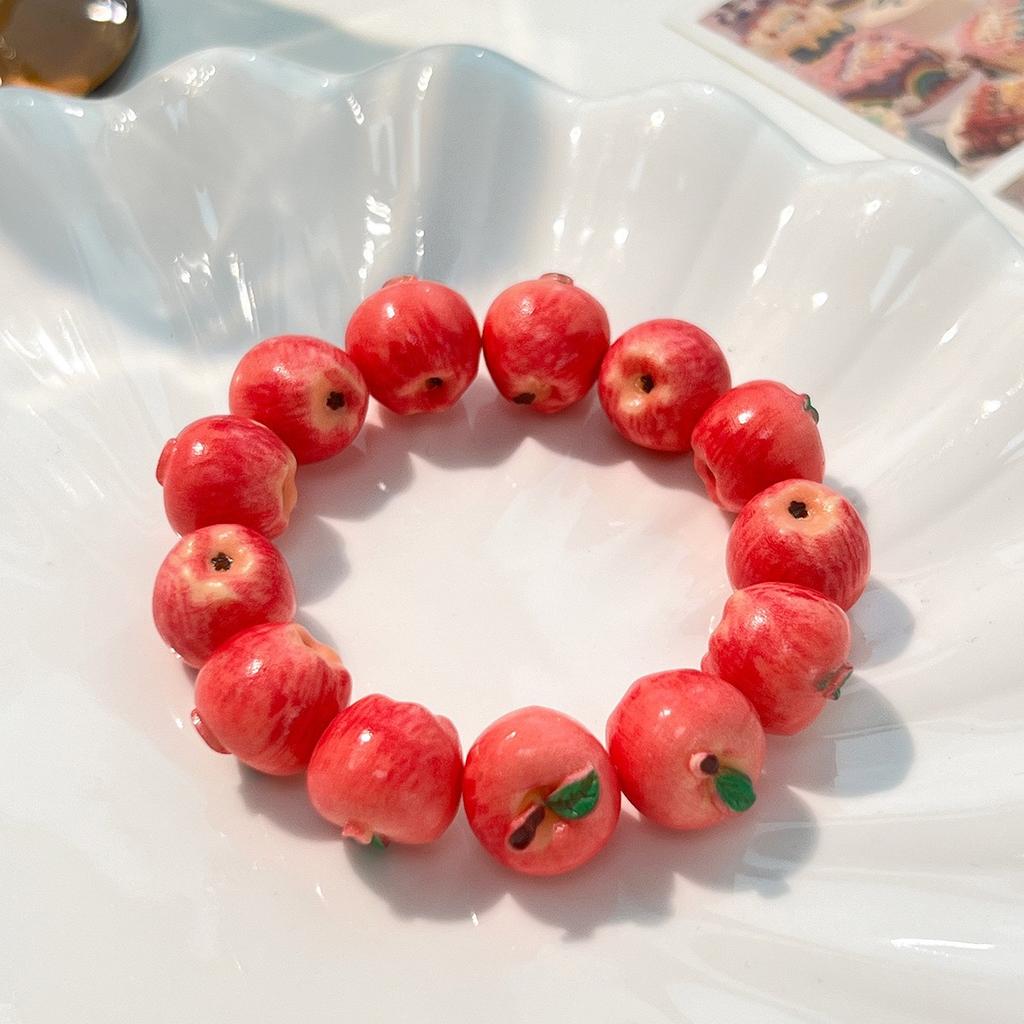 Dopamine Colorful Beaded Bracelet Summer Cute Simulation Fruit Resin Bangle Cartoon Creative Fashion Sweet Girls Handmade Jewelr