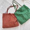 L310 Retro Plaid Canvas Bag Stylish Versatile Lightweight Shoulder Tote For Women