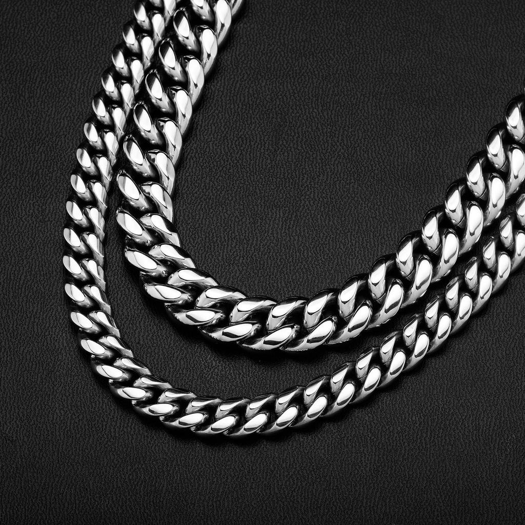 Europäischer & Amerikanischer Herrenschmuck, der nicht verblasst: Edelstahl Cuban Link Halskette