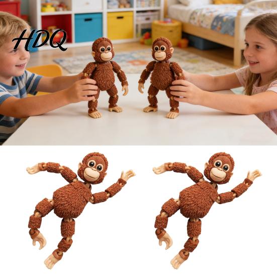 PLA Material Monkey Figure Articulated Figurine with Movable Joints 3D Printed Cute Realistic Design