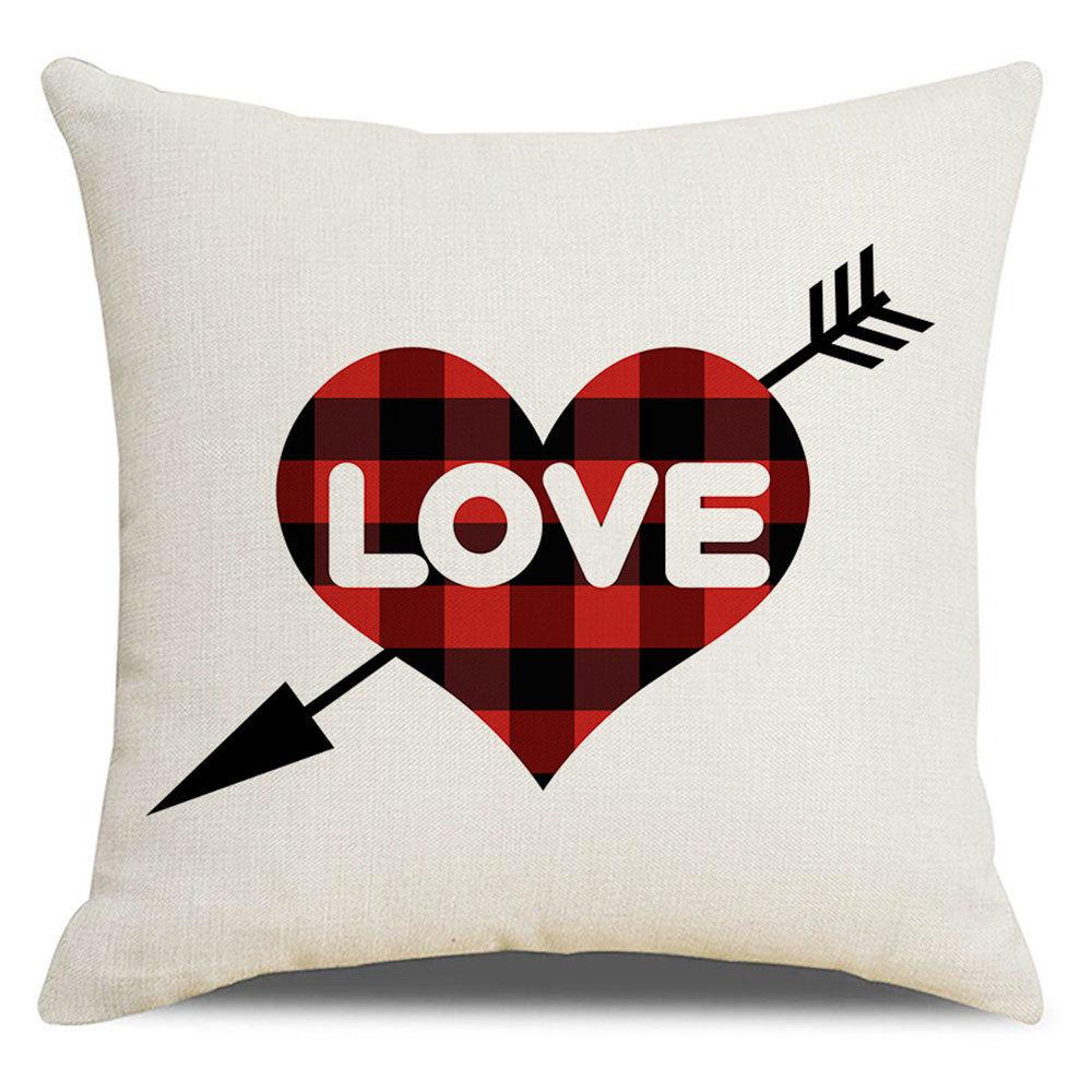 Valentine's Day Pillow Cover New Letter Love Sofa Cushion Cover Short Plush Cushion Pillow