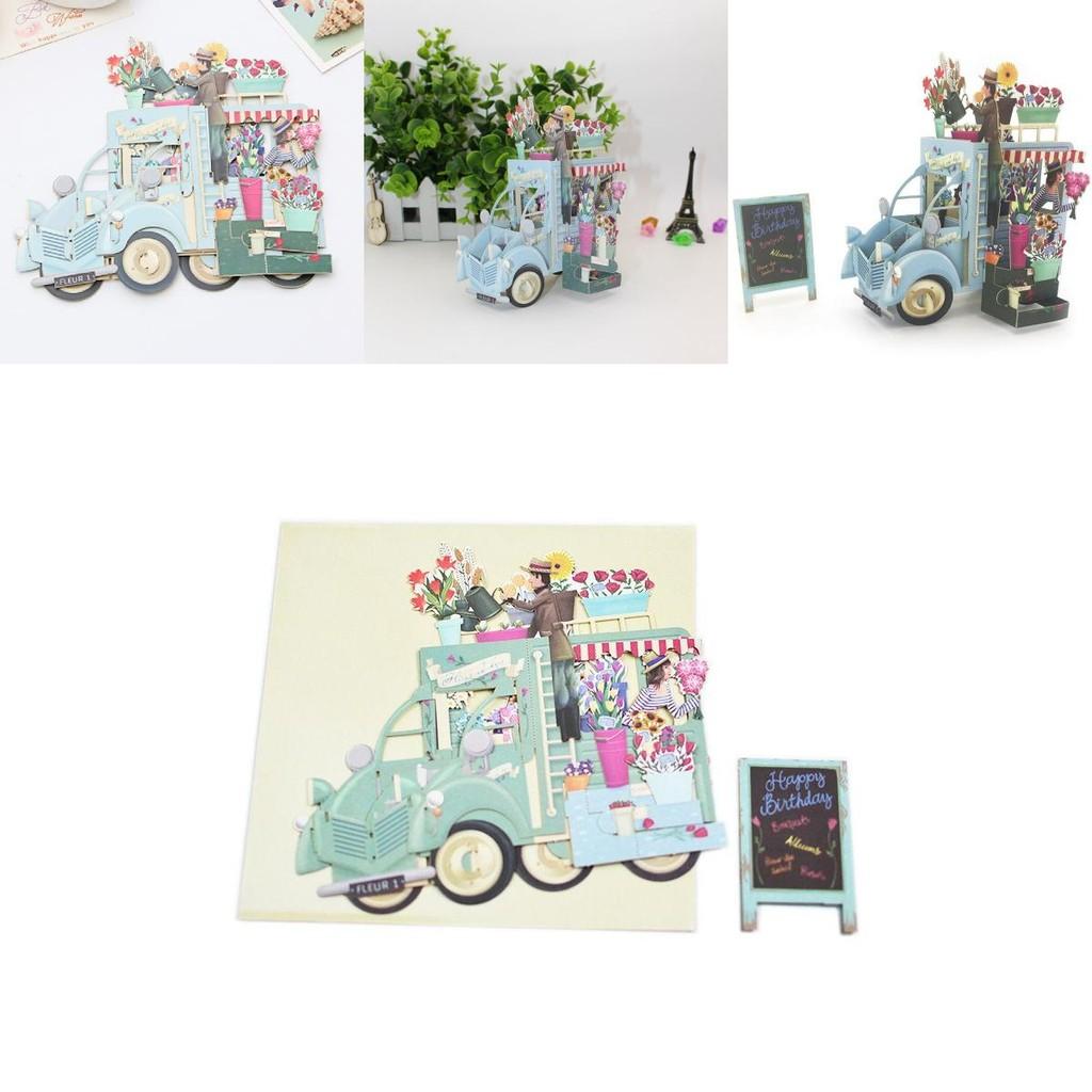 Beautifully Detailed 3d Mother's Day Card For Mum With Flower Van Theme