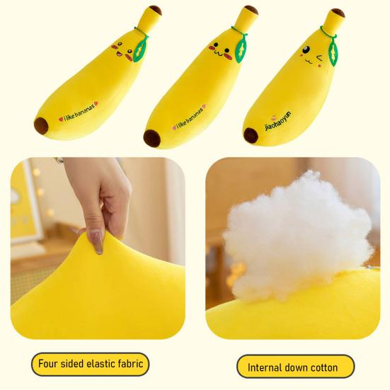 Cojín de Peluche de Plátano Suave Juguete de Fruta Relleno para Niños 35/50cm Largo Abrazable Cojín para Siesta para Sofá Cama Oficina Regalo Divertido para Eventos de Empresa y Amantes del Plátano