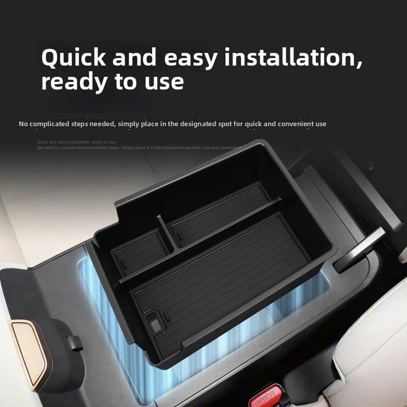 Car Armrest Storage Box For Nissan For N6 Organizer Central Console Storage Box Container Tray Interior Accessories Black