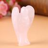 Pink   Quartz Carved Angel Decoration Healing Stone Gemstone Decor, Perfect Gift for Family Friends