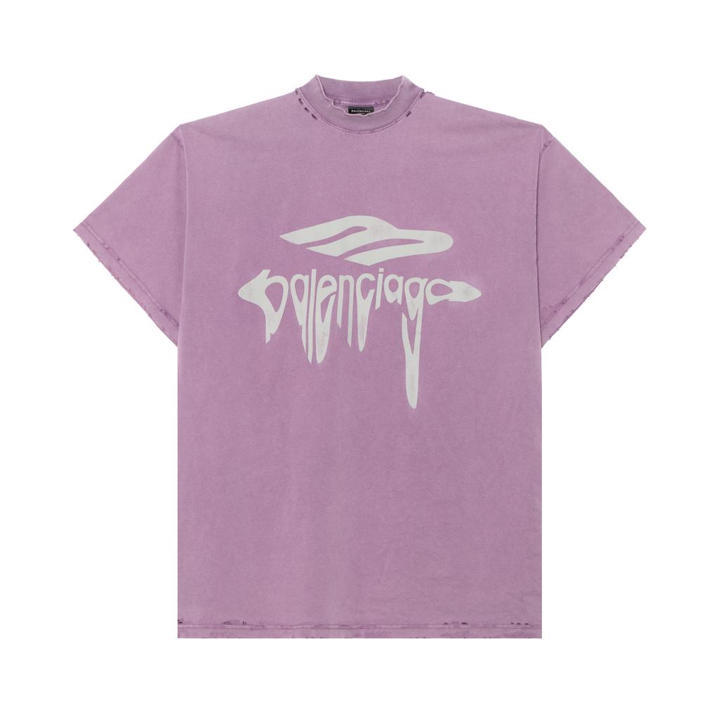 Balenciaga 3b Liquefied Distressed Oversized T Shirt 787349TRVS85712