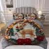 Latacaca Conjunto de Colcha de Rena de Natal 3 peças Cobertor grosso de 260g Conjunto Festivo e Aconchegante Edredom Jogo de Cama 1 Colcha + 2 Fronhas