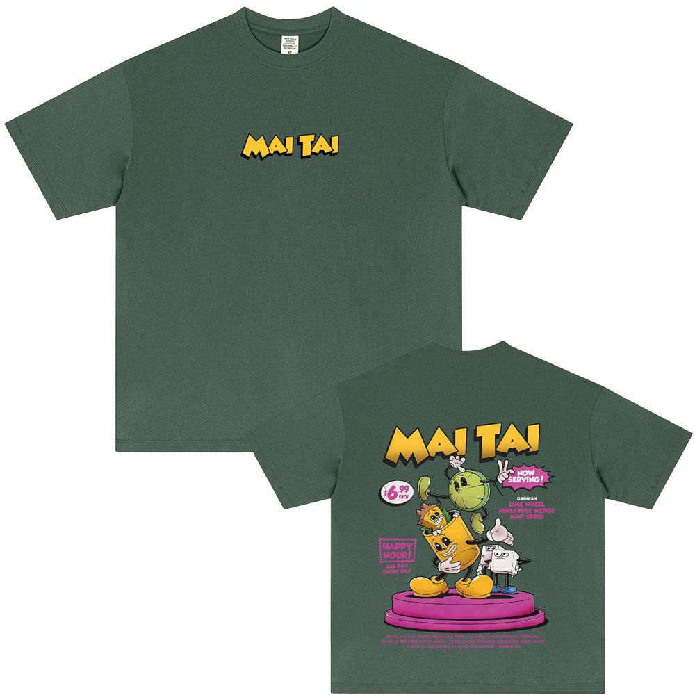 

Mai Tai Cocktail Funny Meme T-shirt Men Women Casual Cotton Vintage Short Sleeve T-shirts Men s Cartoon Humor Oversized T Shirts 4XL