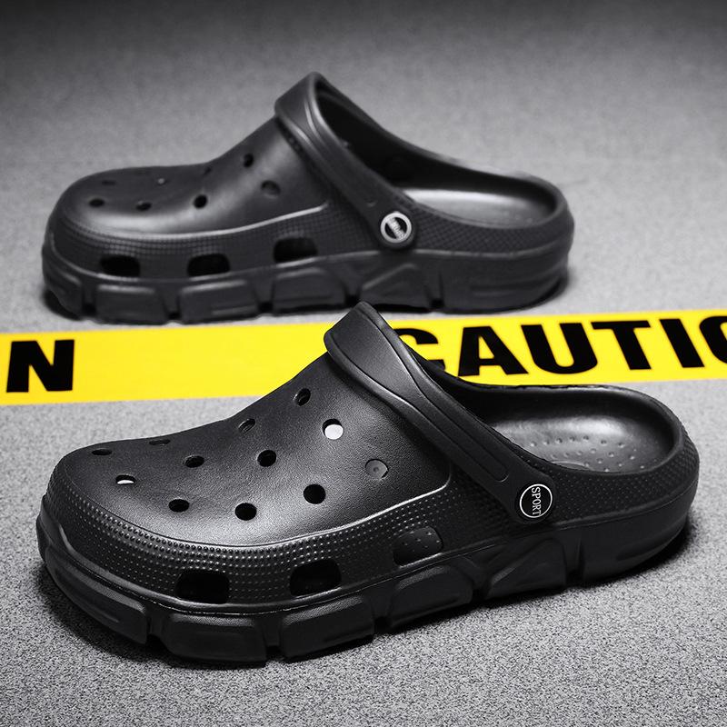 

Baotou drag men s outer slippers hole shoes women s trend soft-soled beach shoes men s breathable casual sandals men 36 чорний