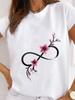 (Asian Size) Clothing Shirt Women Printed Lady Flower Love 90s Casual Short Sleeve T Tee Top Fashion Female Graphic T-shirts