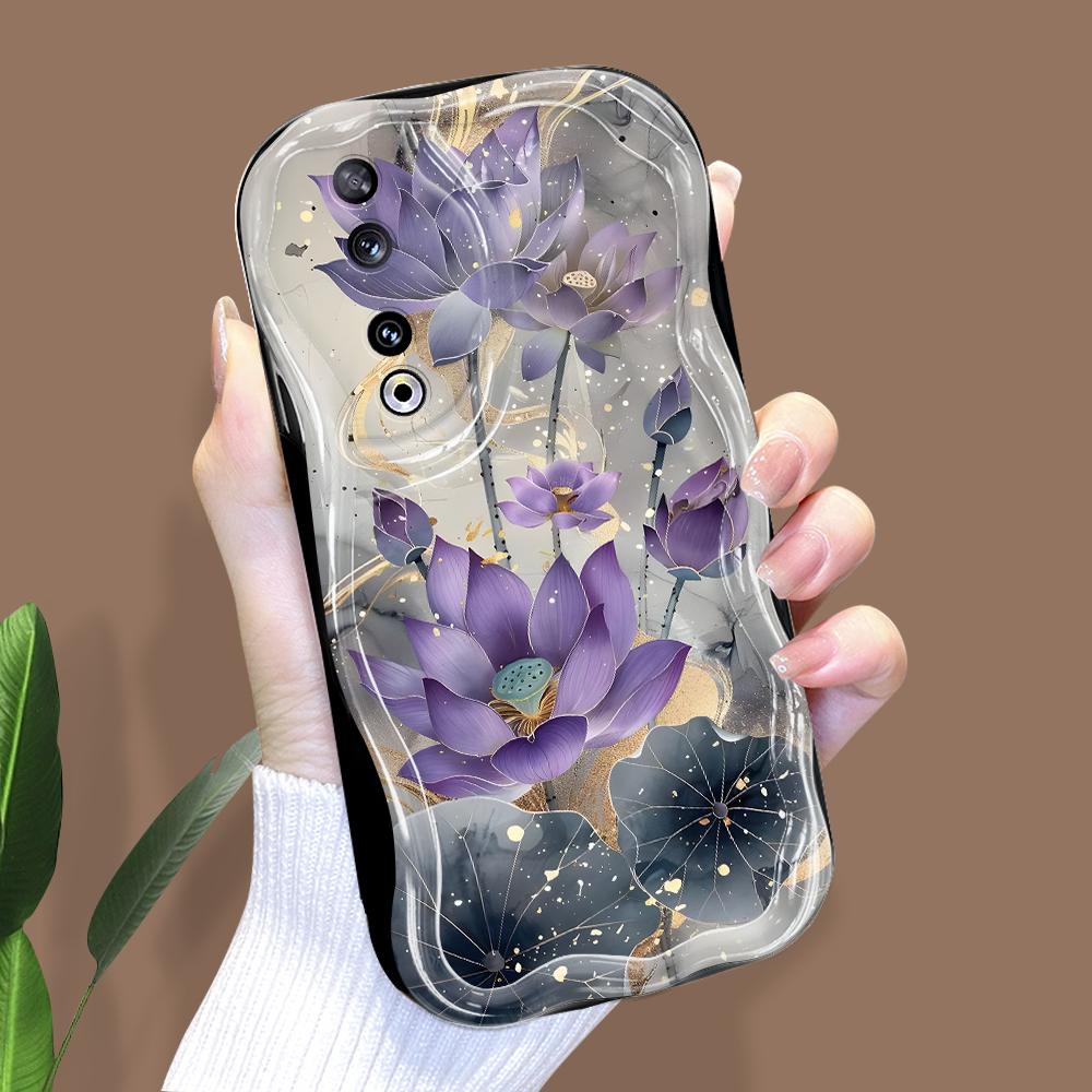 

Милый мультяшный узор, кремовая текстура, мягкий силиконовый чехол с волнистыми краями, чехол для телефона для Huawei Honor Infinix Tecno iPhone Tecno Pova 6 Pro чёрный