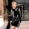 European & American Luxury Beaded Socialite Bandage Dress - Women's Evening Gown