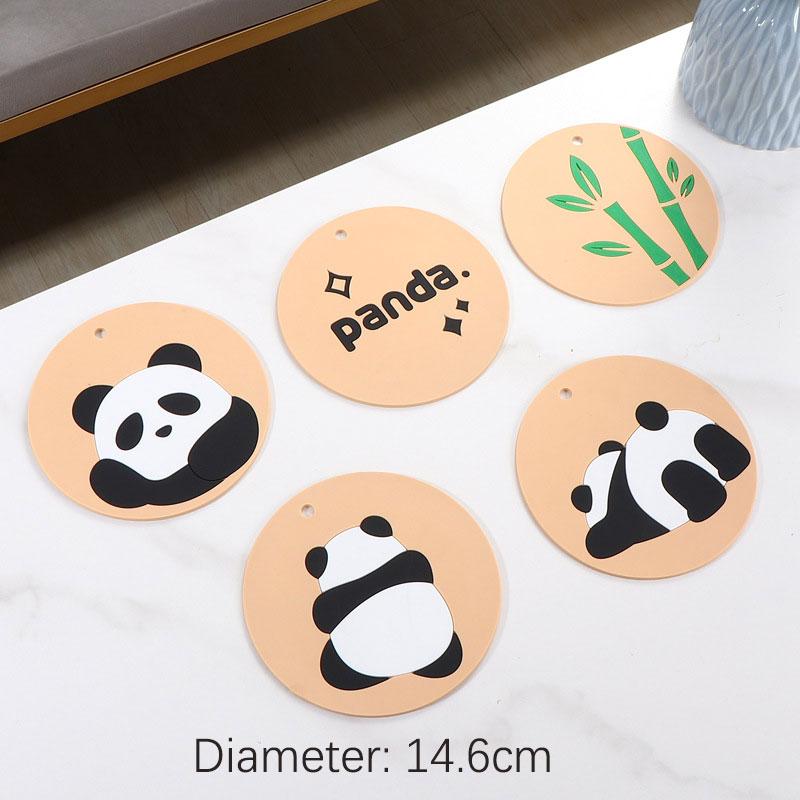 

5/6 шт. Милая подставка в виде кошки, силиконовая подставка в виде панды, теплоизоляция, противоскользящие коврики для кастрюль и мисок, набор кухонной посуды, держатель для напитков, декор