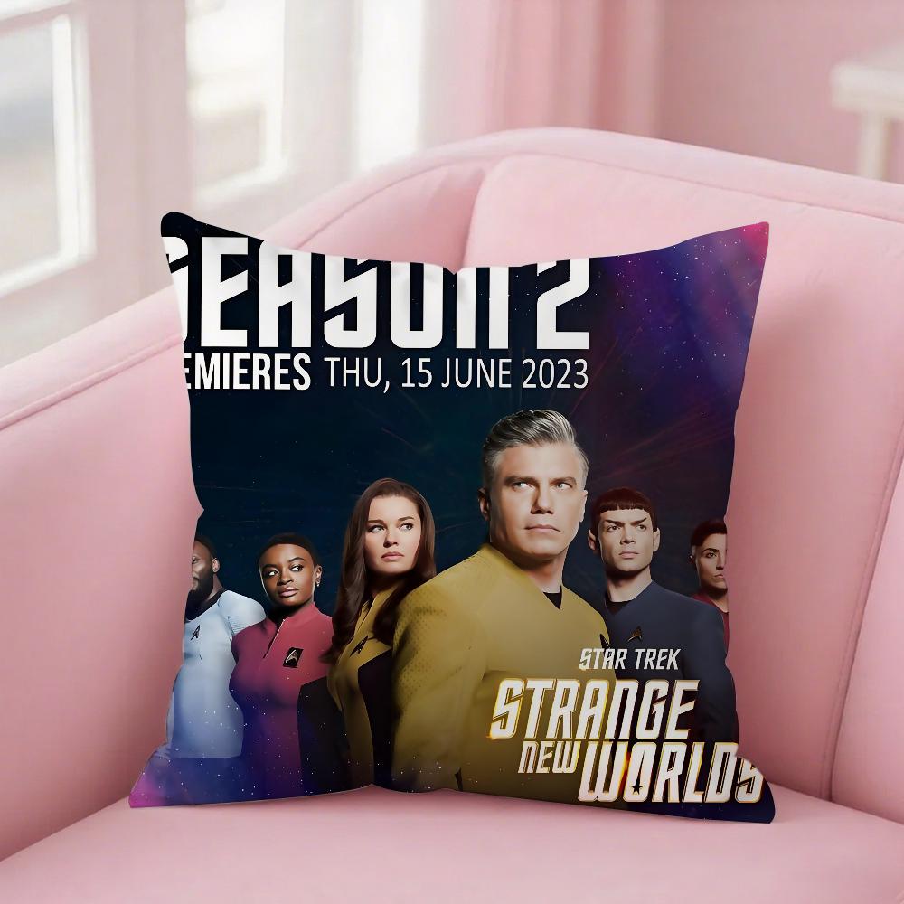 Movie Star Trek Strange New Worlds Pillow Case Square Double-Sided Printing Short Plush Sofa Cushion Cover Bedroom Bedside