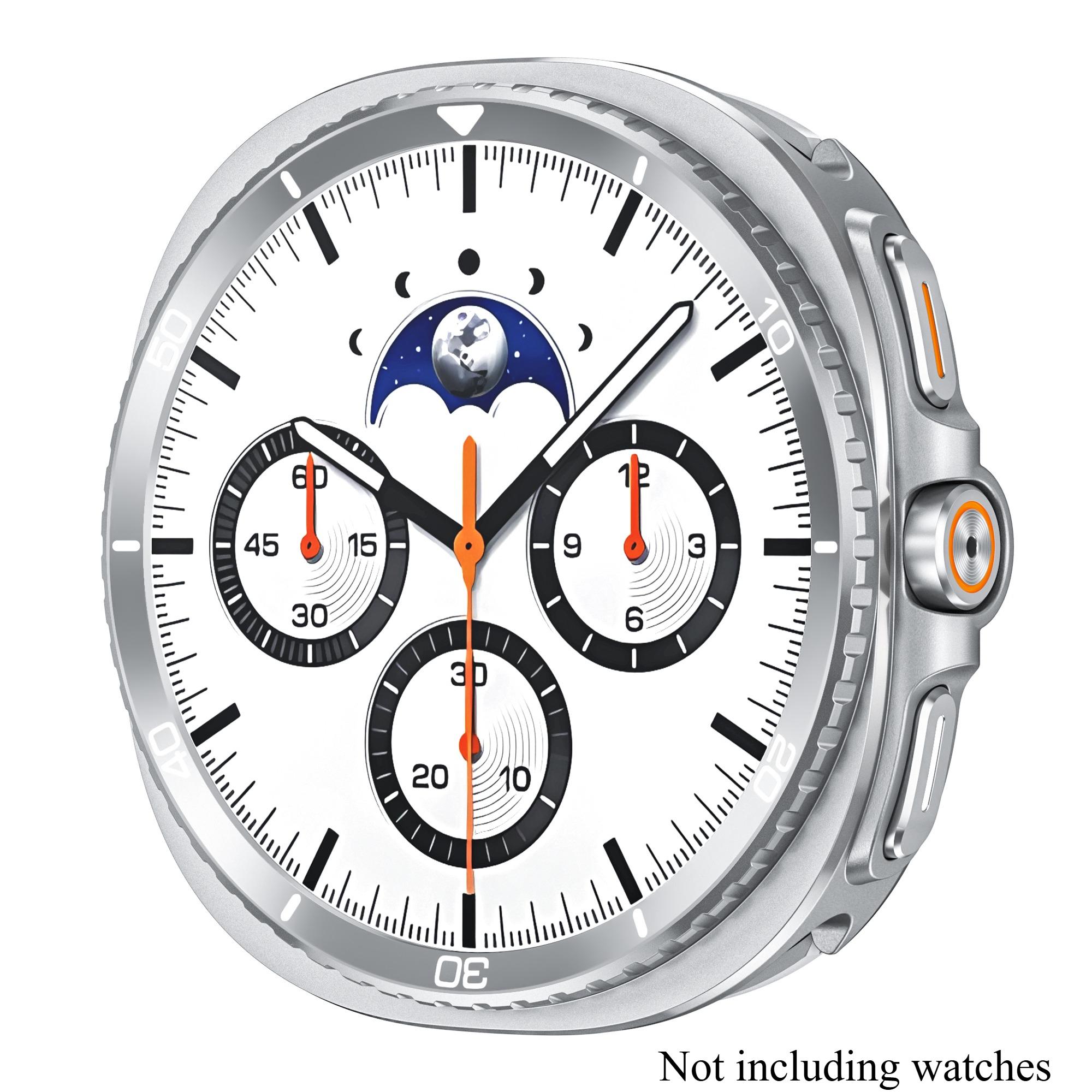 

Металлический чехол-аксессуар для Samsung Galaxy Watch 8 40мм/44мм Защитная крышка для Galaxy Watch 8 Обновление до 8 Classic Жесткая рамка Galaxy Watch 8 40mm серебро белый